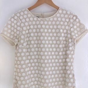 Talbots Appliqué Blouse with Side-Zip & Button-Keyhole Back, in Size Petite 6